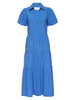 Havana tiered midi dress blue flat view