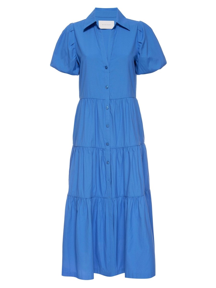Havana tiered midi dress blue flat view